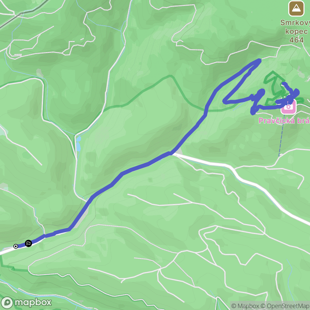 Hřensko: mapa trasy - Czechia