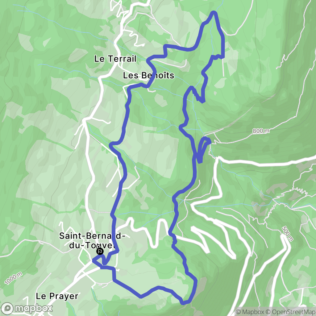Plateau-des-Petites-Roches : carte du parcours de randonnée - France
