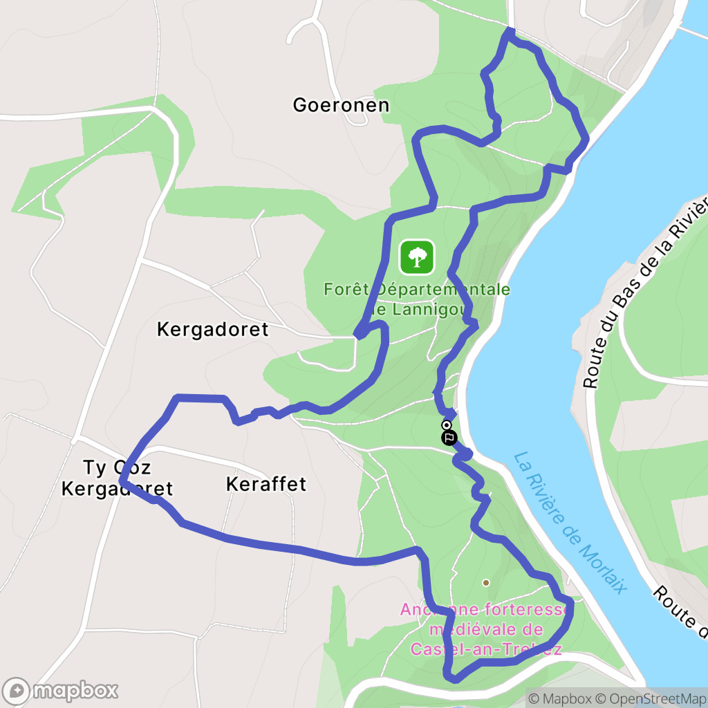 Taulé : carte du parcours de randonnée - France
