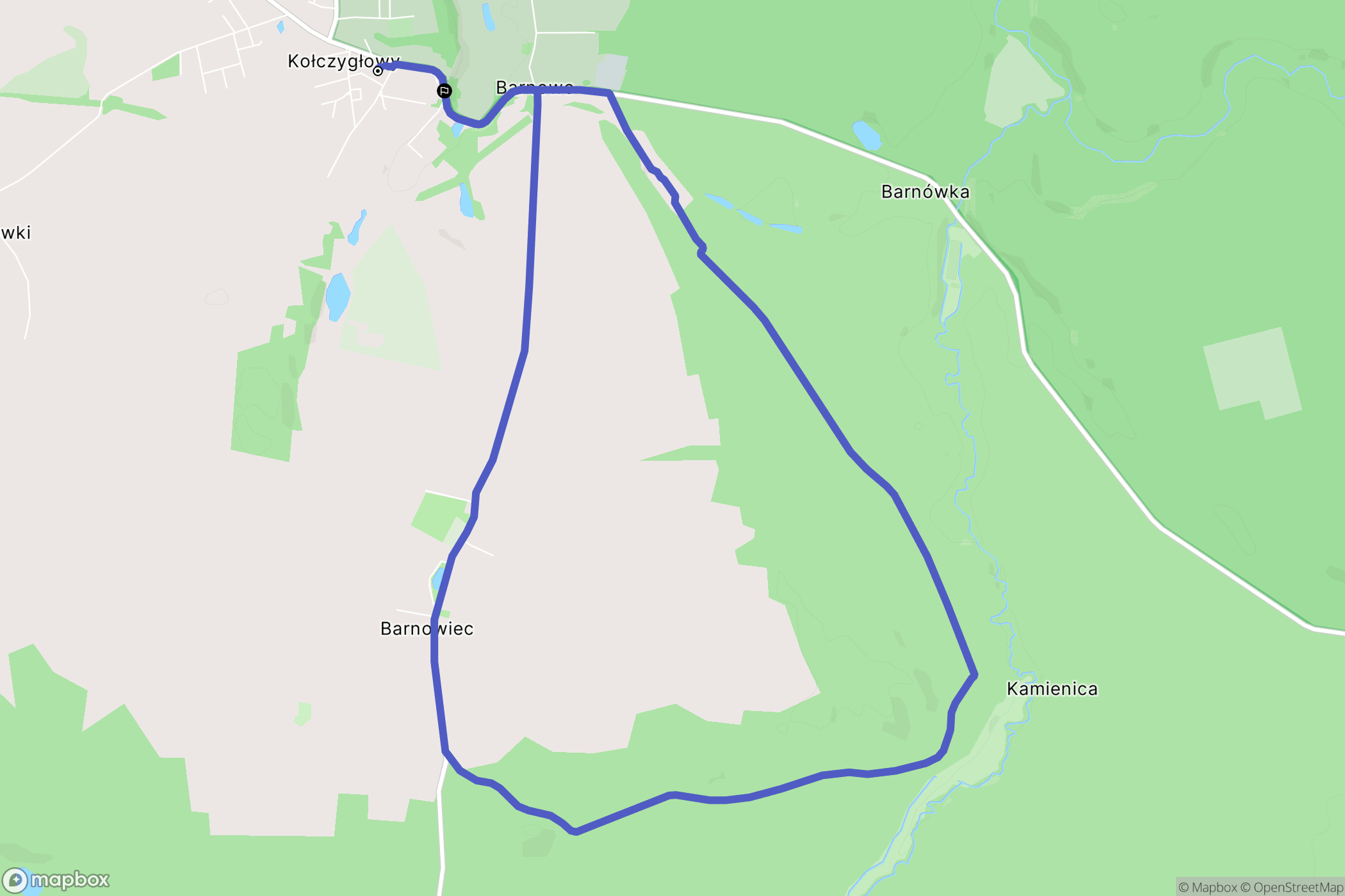 Kołczygłowy: mapa trasy - Poland