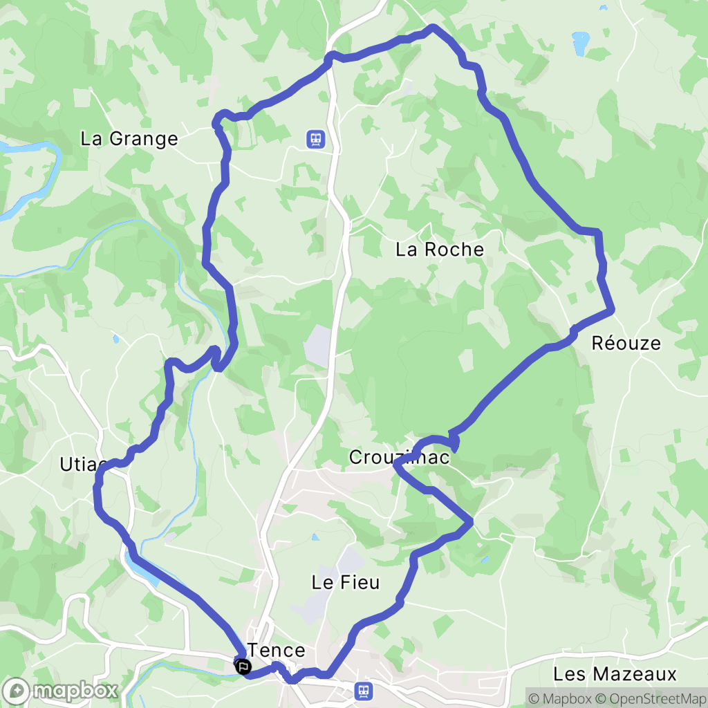 Tence : carte du parcours de randonnée - France