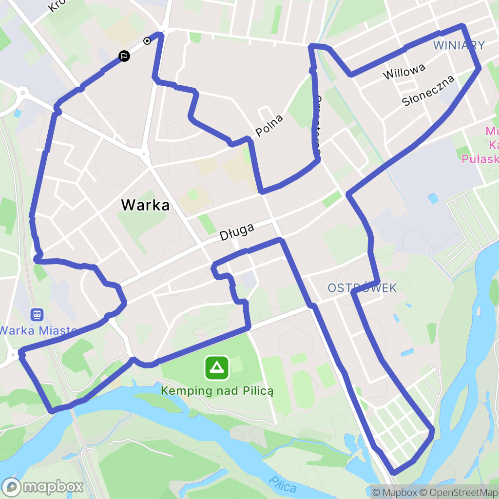 Warka: mapa trasy - Poland