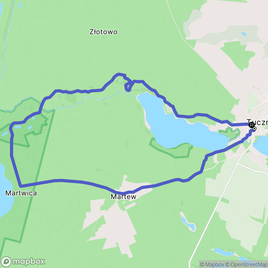 Tuczno: mapa trasy - Poland