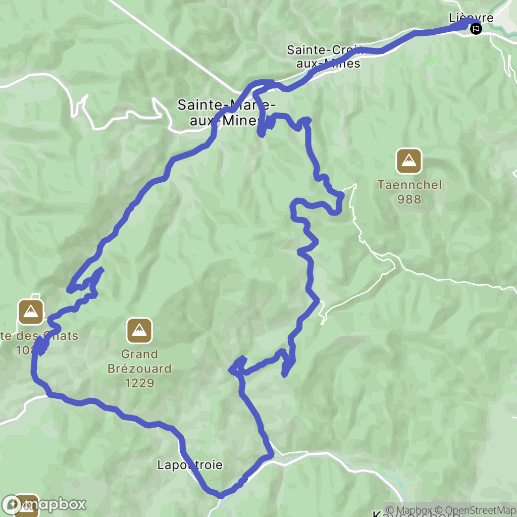 Lièpvre : carte du parcours de randonnée - France