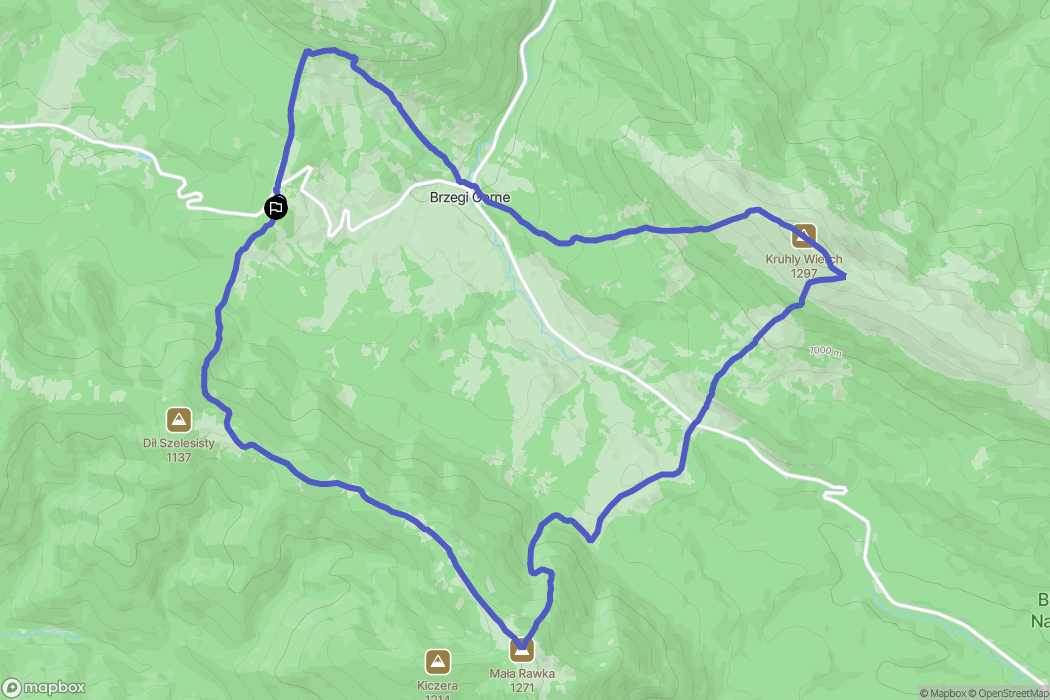 Brzegi Górne: mapa trasy - Poland