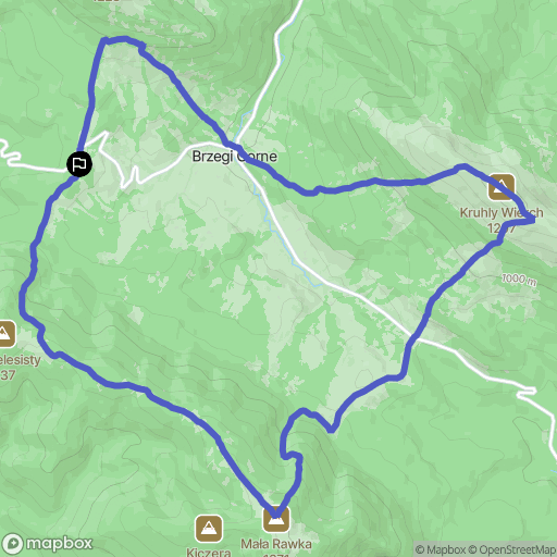 Brzegi Górne: mapa trasy - Poland