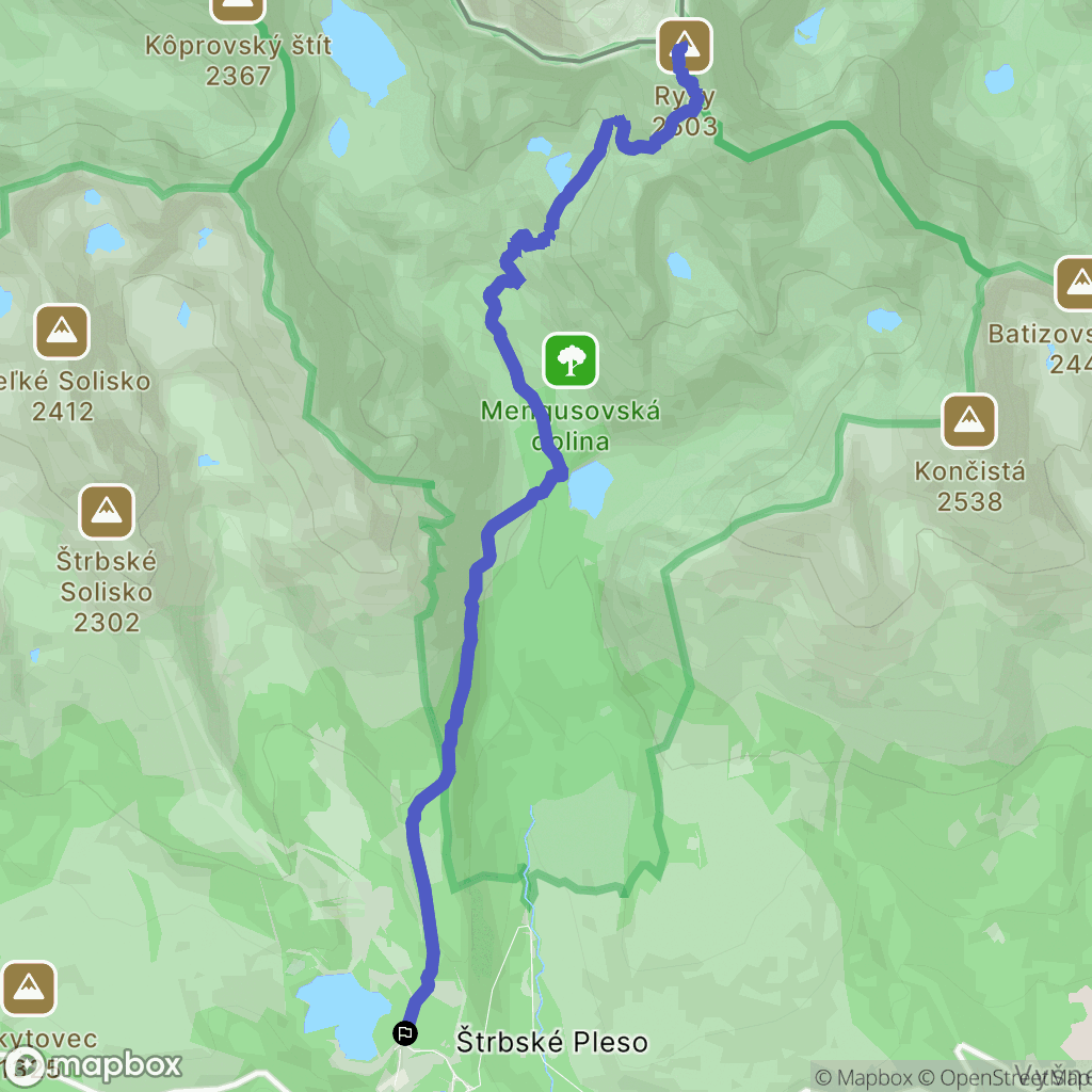 Vysoké Tatry: mapa trasy - Slovakia