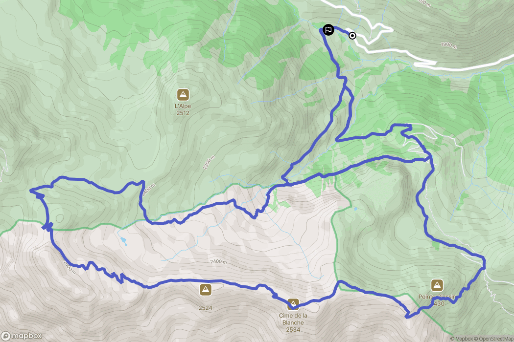 Saint-Dalmas-le-Selvage : carte du parcours de randonnée - France