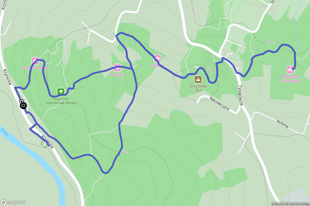 Ciężkowice: mapa trasy - Poland