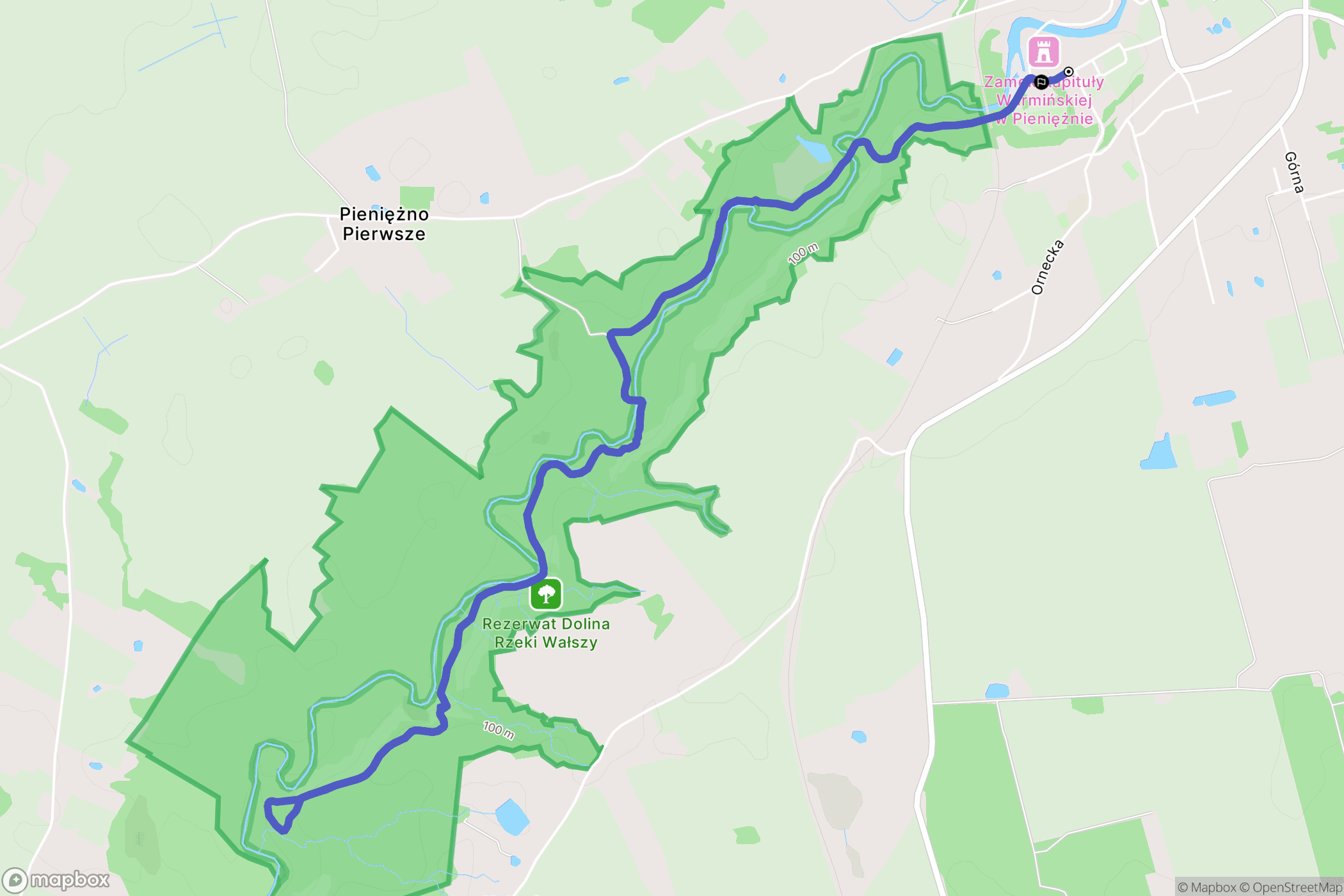 Pieniężno: mapa trasy - Poland