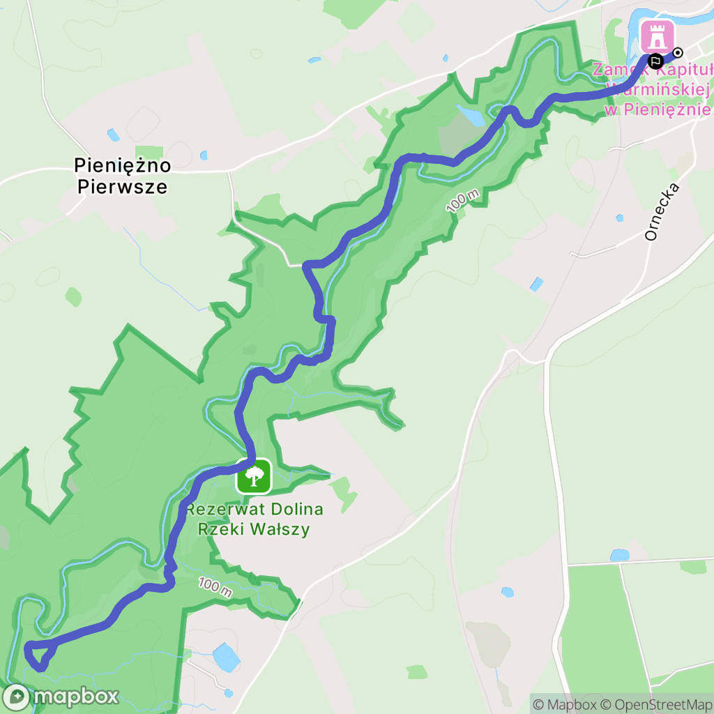 Pieniężno: mapa trasy - Poland
