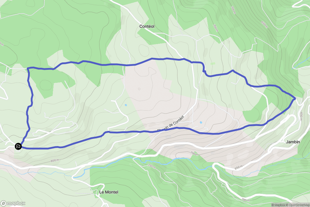 Bard : carte du parcours de randonnée - France