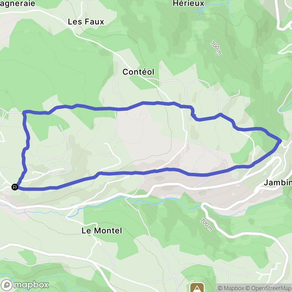 Bard : carte du parcours de randonnée - France