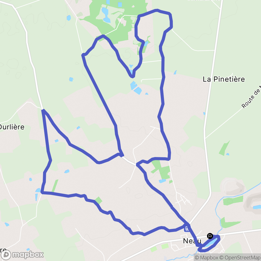 Neau : carte du parcours de randonnée - France