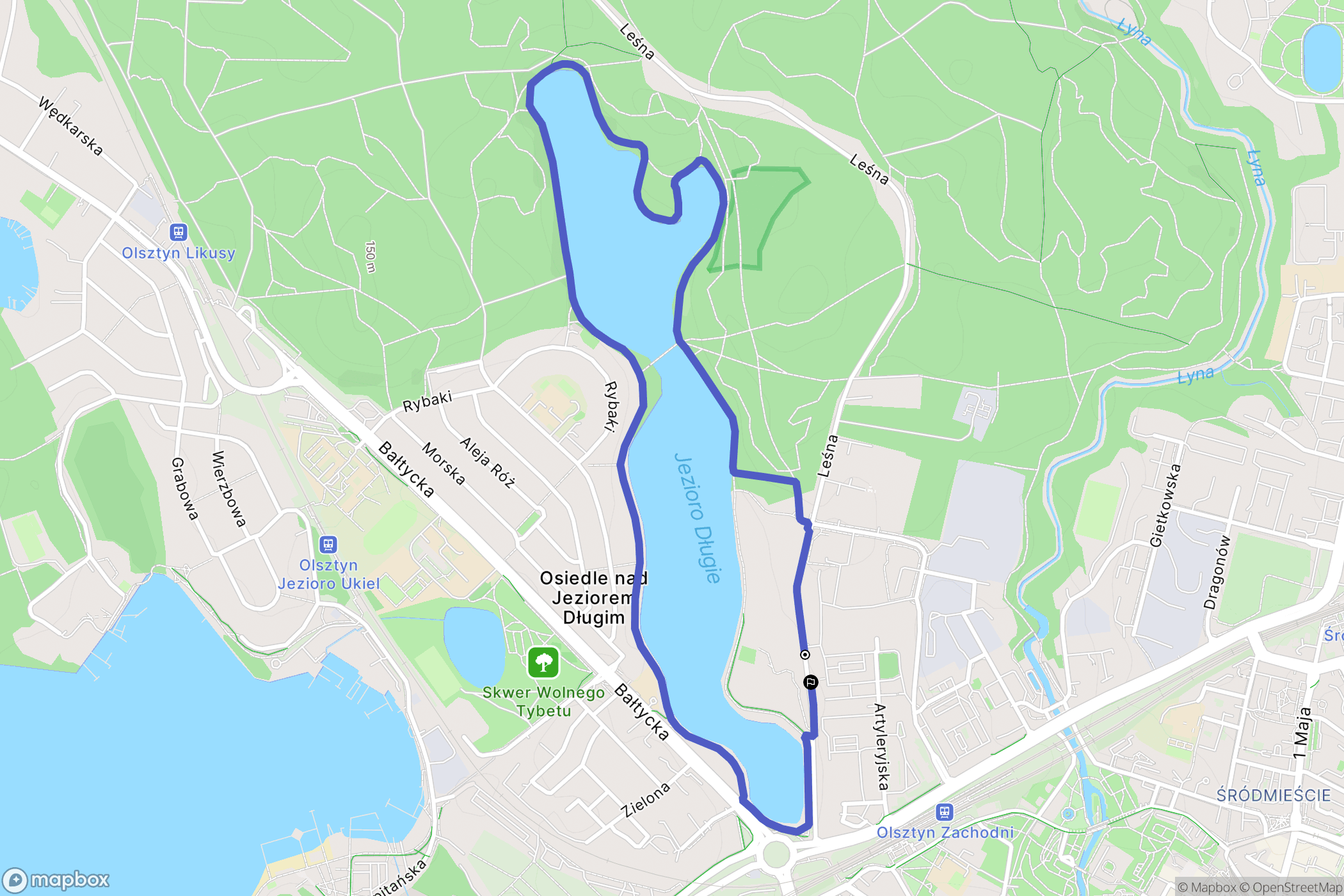 Olsztyn: mapa trasy - Poland