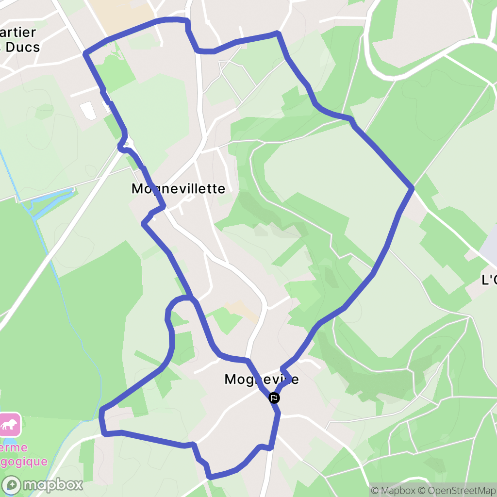 Mogneville : carte du parcours de randonnée - France