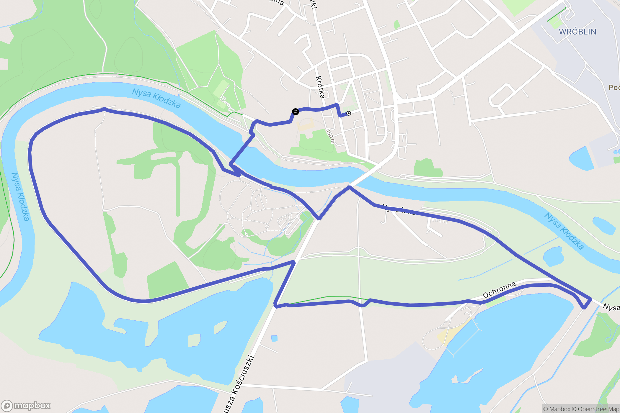 Lewin Brzeski: mapa trasy - Poland