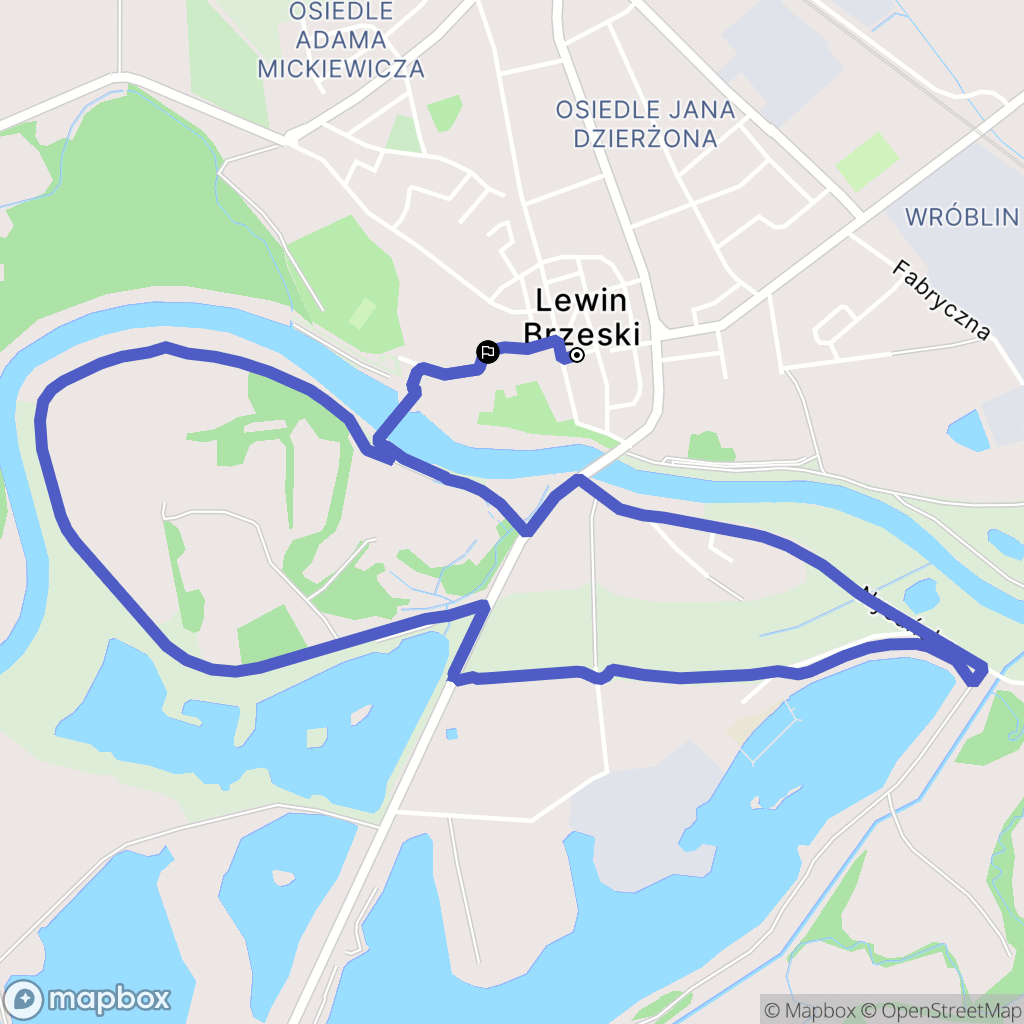 Lewin Brzeski: mapa trasy - Poland