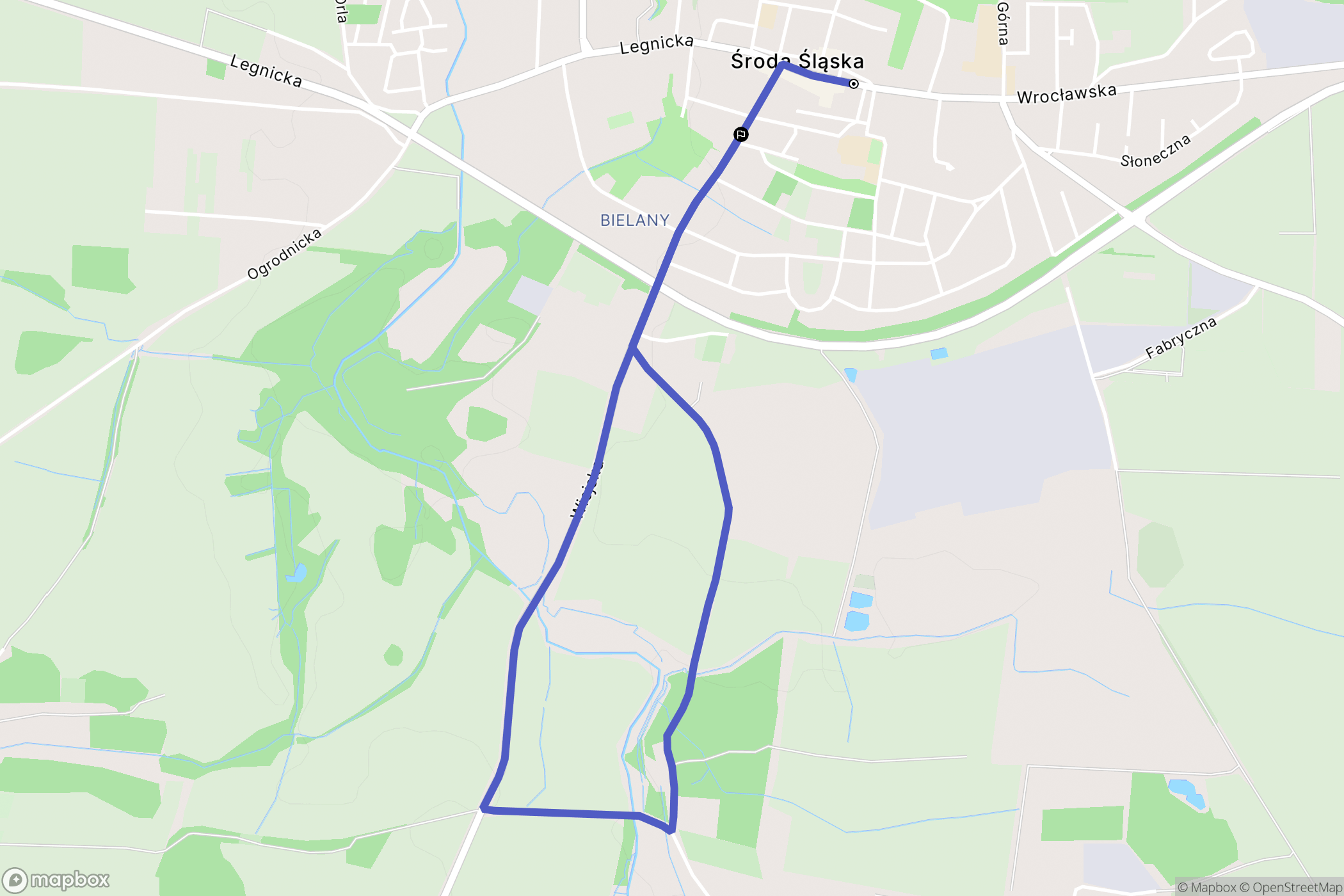 Środa Śląska: mapa trasy - Poland