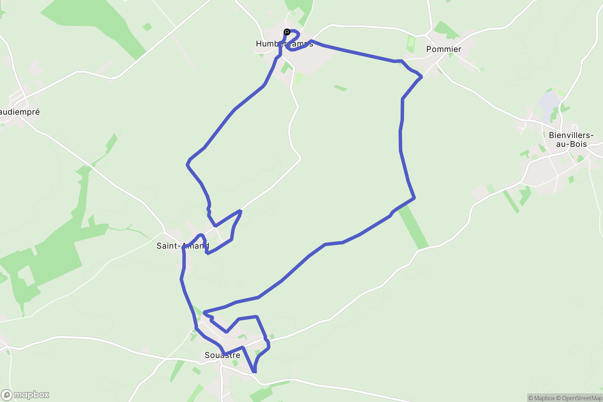 Humbercamps : carte du parcours de randonnée - France