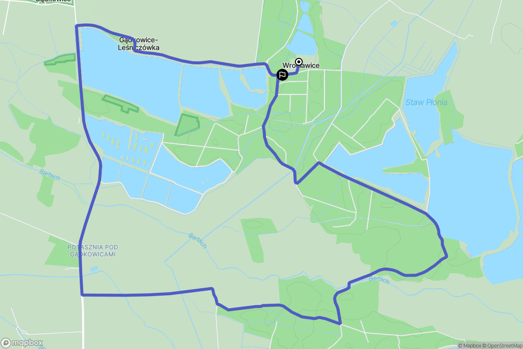 Wrocławice - osada: mapa trasy - Poland