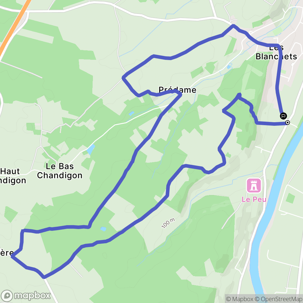 Vaux-sur-Vienne : carte du parcours de randonnée - France