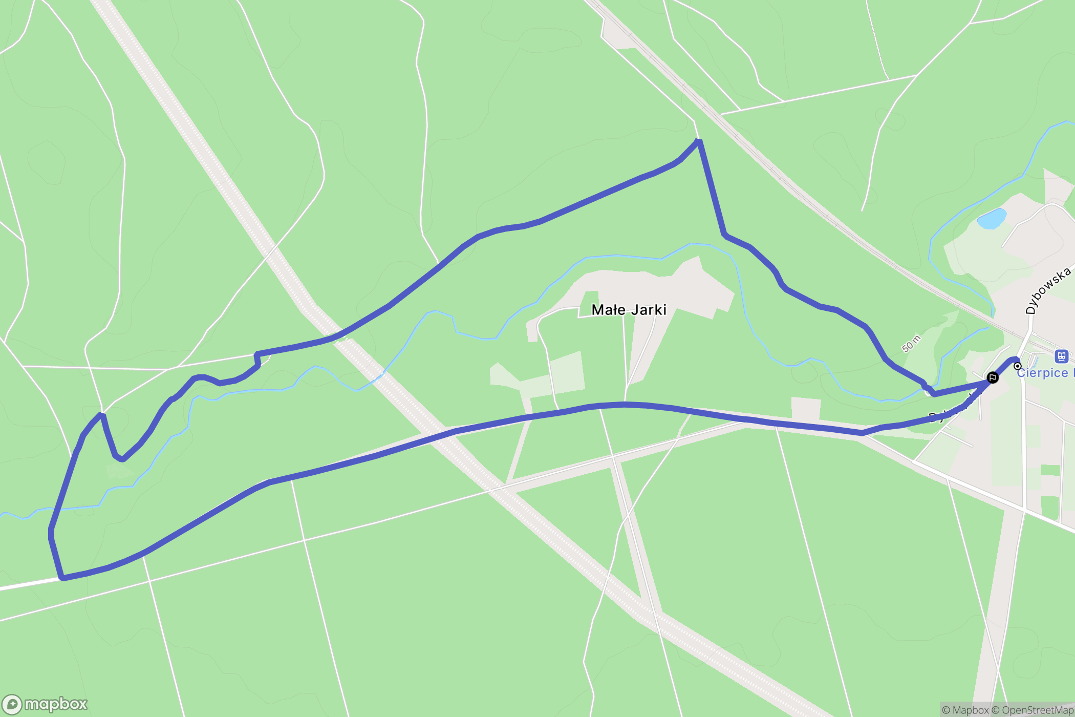 Cierpice: mapa trasy - Poland