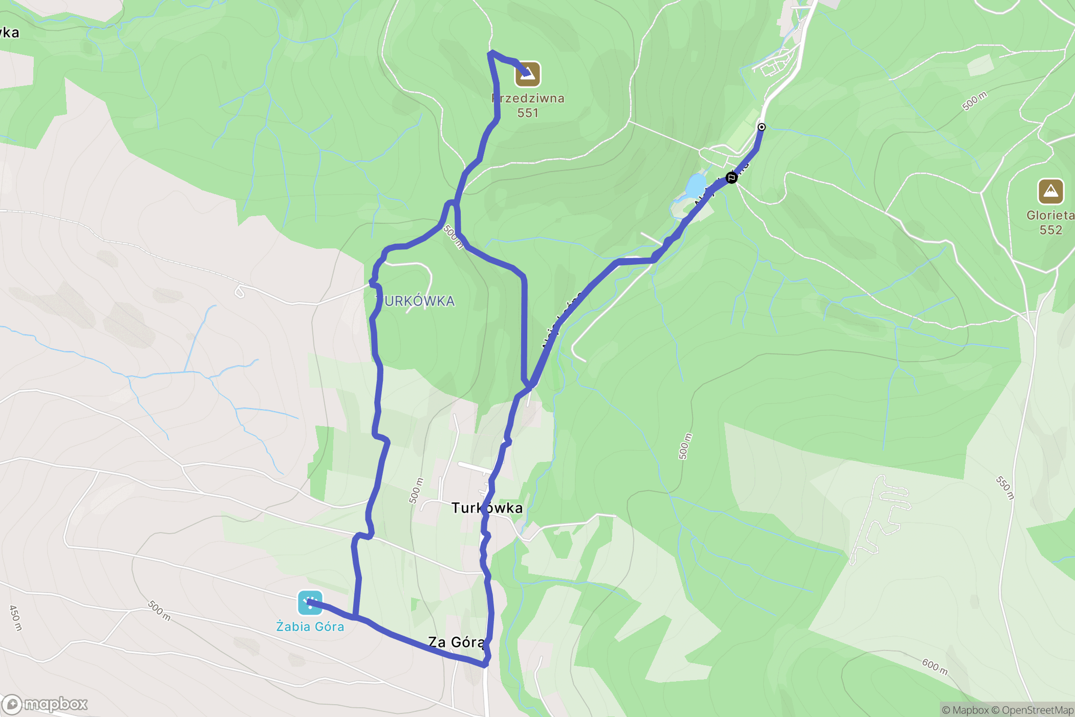 Iwonicz-Zdrój: mapa trasy - Poland