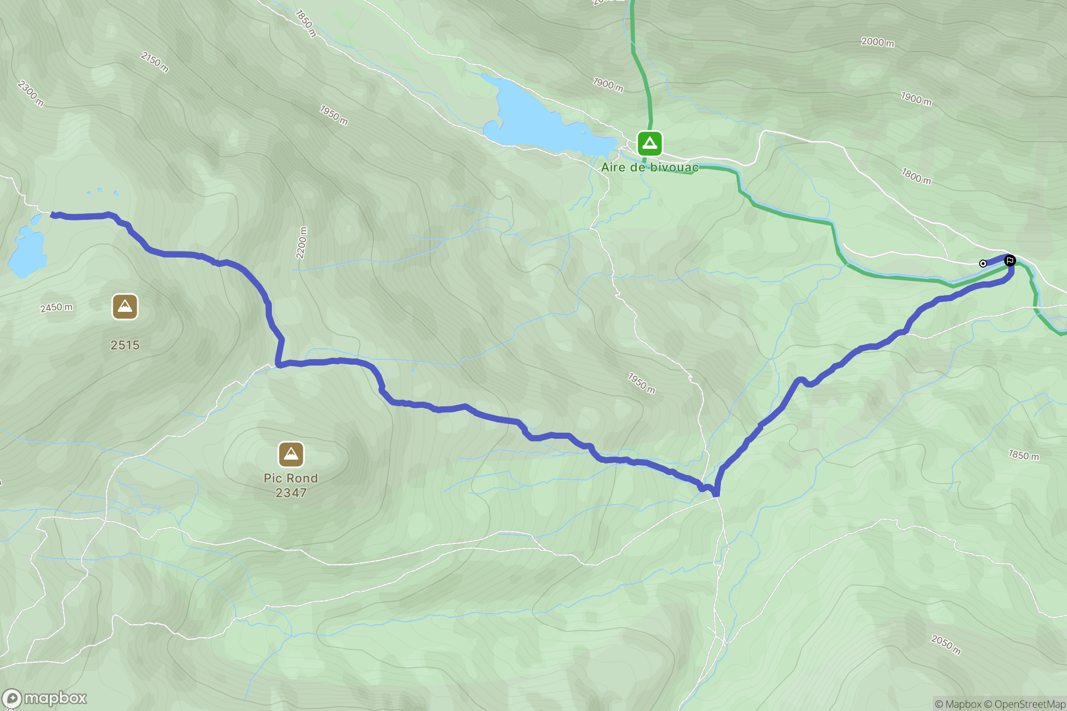 Gavarnie-Gèdre : carte du parcours de randonnée - France