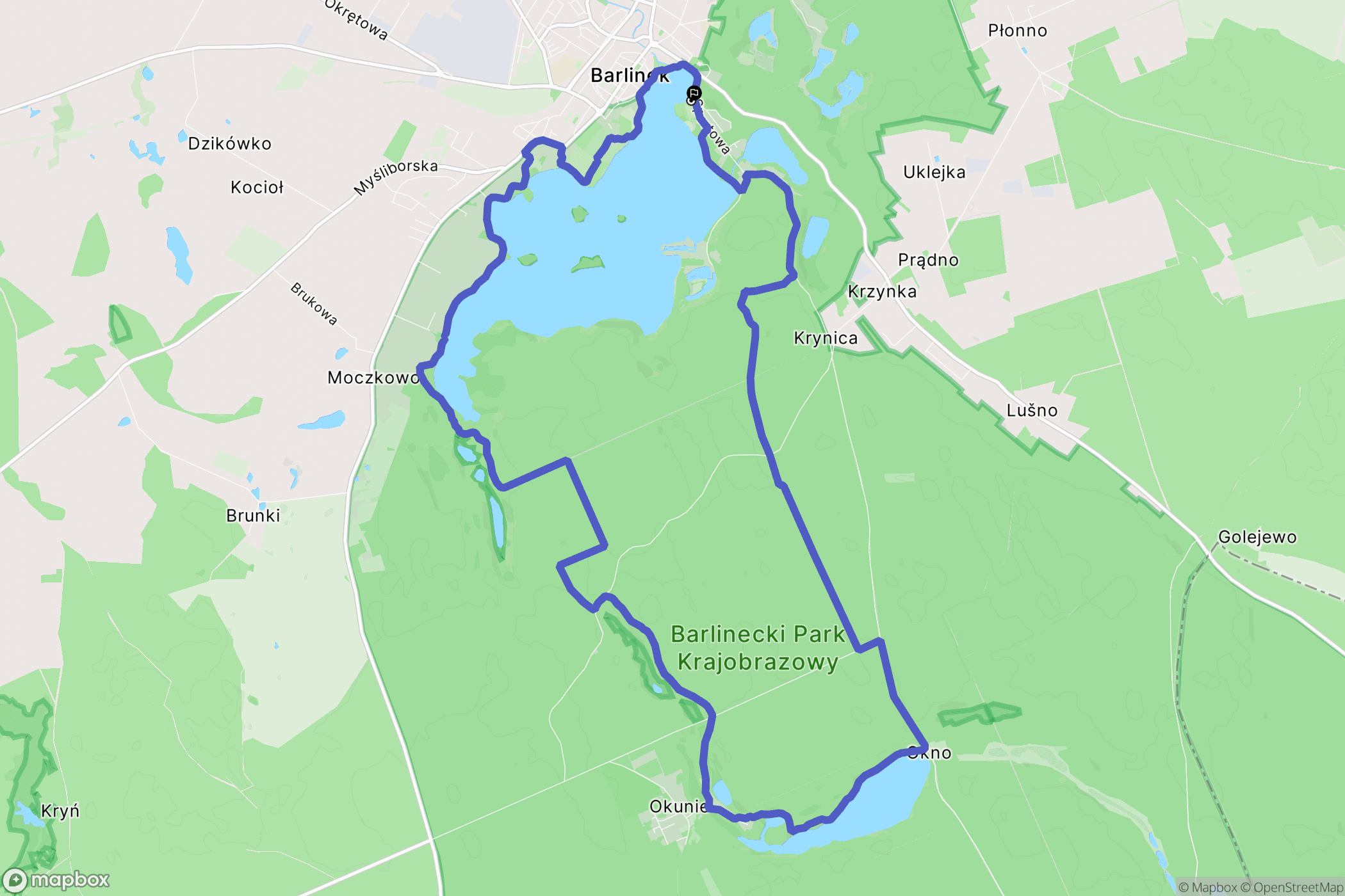 Barlinek: mapa trasy - Poland
