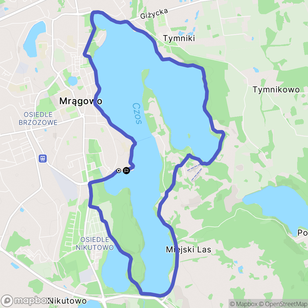 Mrągowo: mapa trasy - Poland