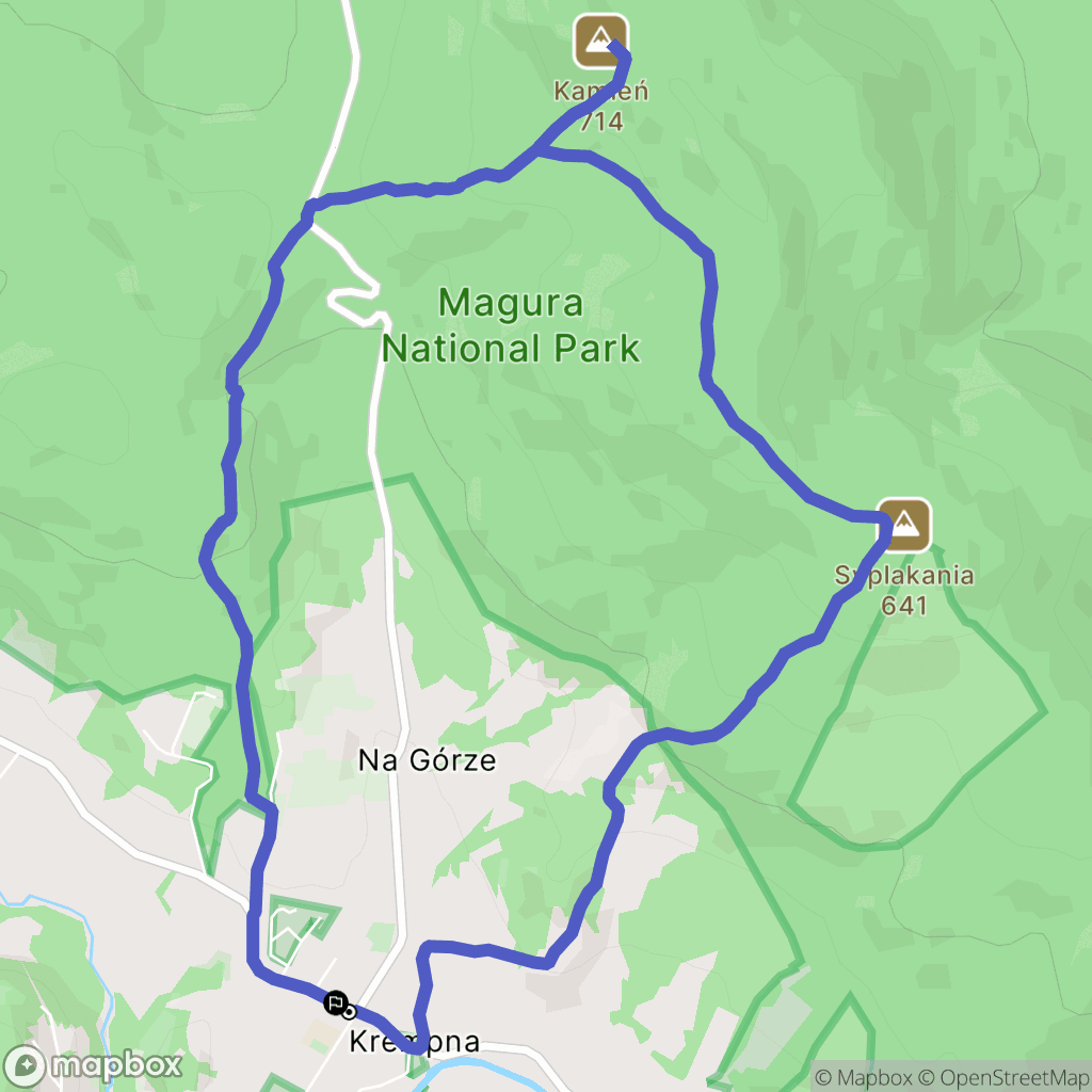 Krempna: mapa trasy - Poland