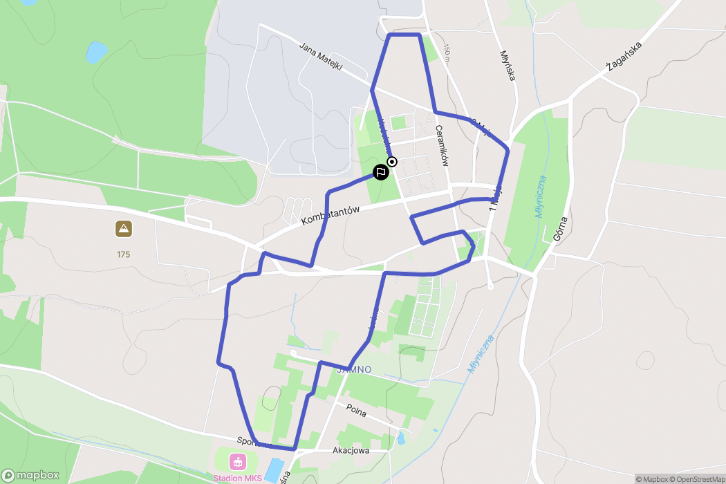 Gozdnica: mapa trasy - Poland