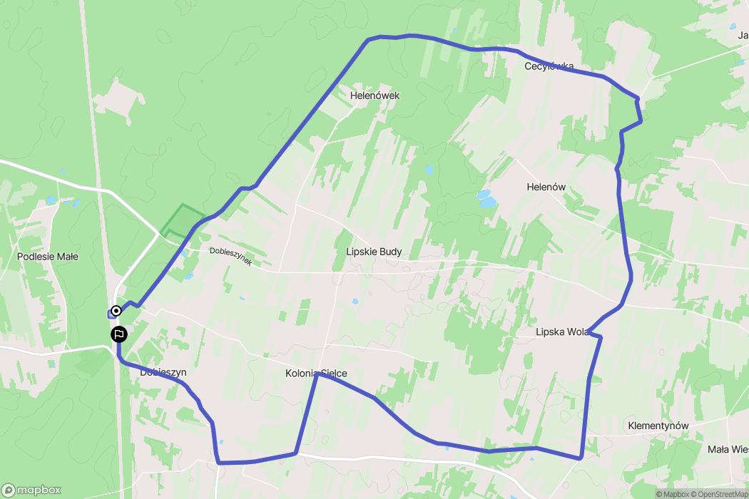 Dobieszyn: mapa trasy - Poland