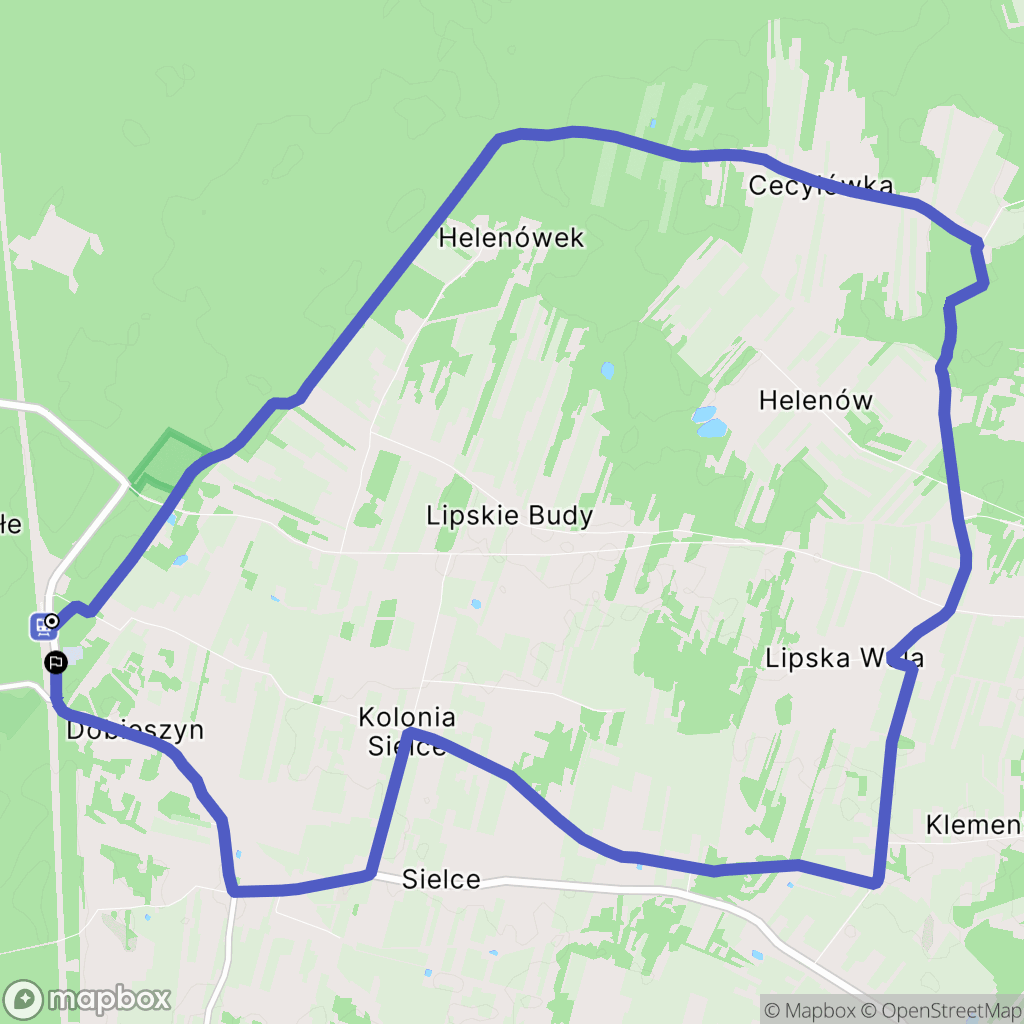 Dobieszyn: mapa trasy - Poland