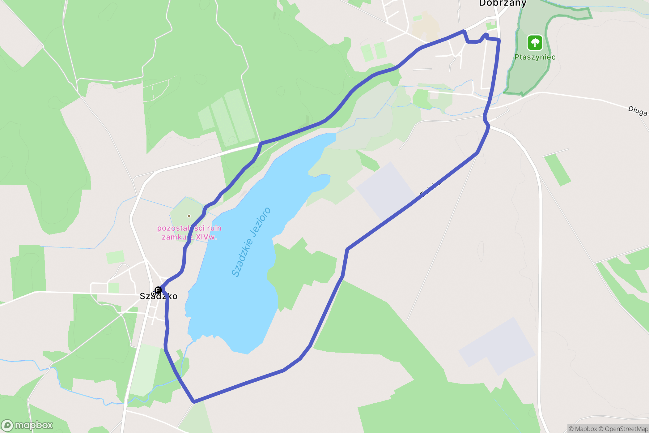 Szadzko: mapa trasy - Poland
