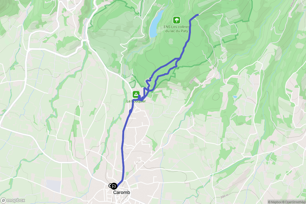Caromb : carte du parcours de randonnée - France