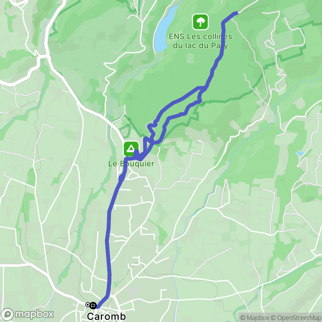 Caromb : carte du parcours de randonnée - France
