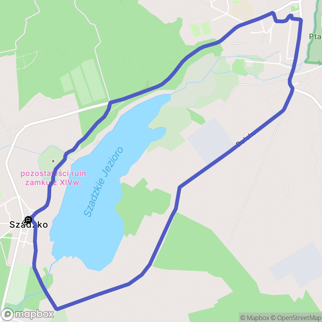 Szadzko: mapa trasy - Poland