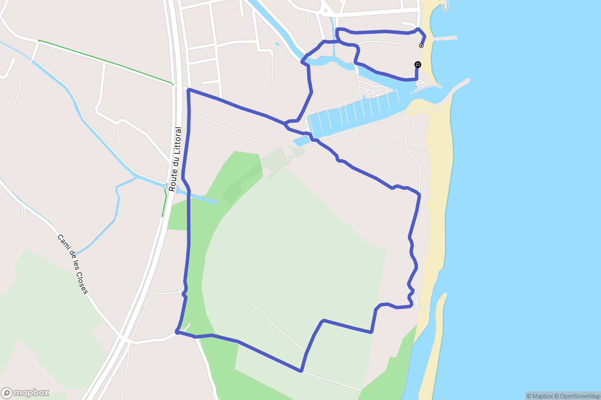 Sainte-Marie-la-Mer : carte du parcours de randonnée - France
