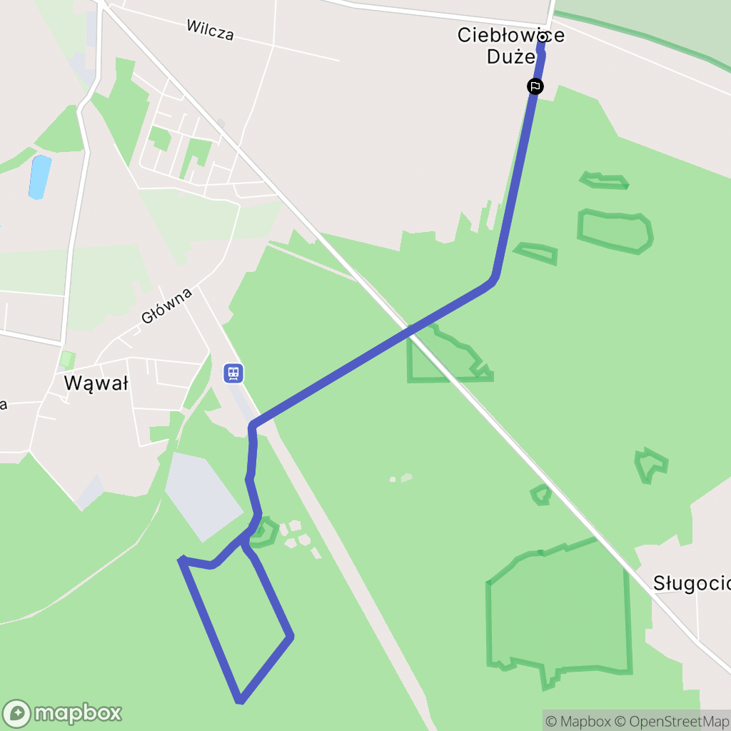 Ciebłowice Duże: mapa trasy - Poland