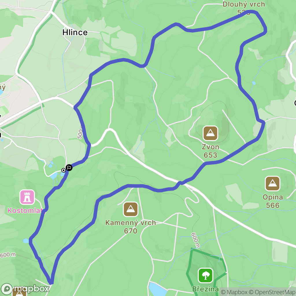 Kostomlaty pod Milešovkou: mapa trasy - Czechia