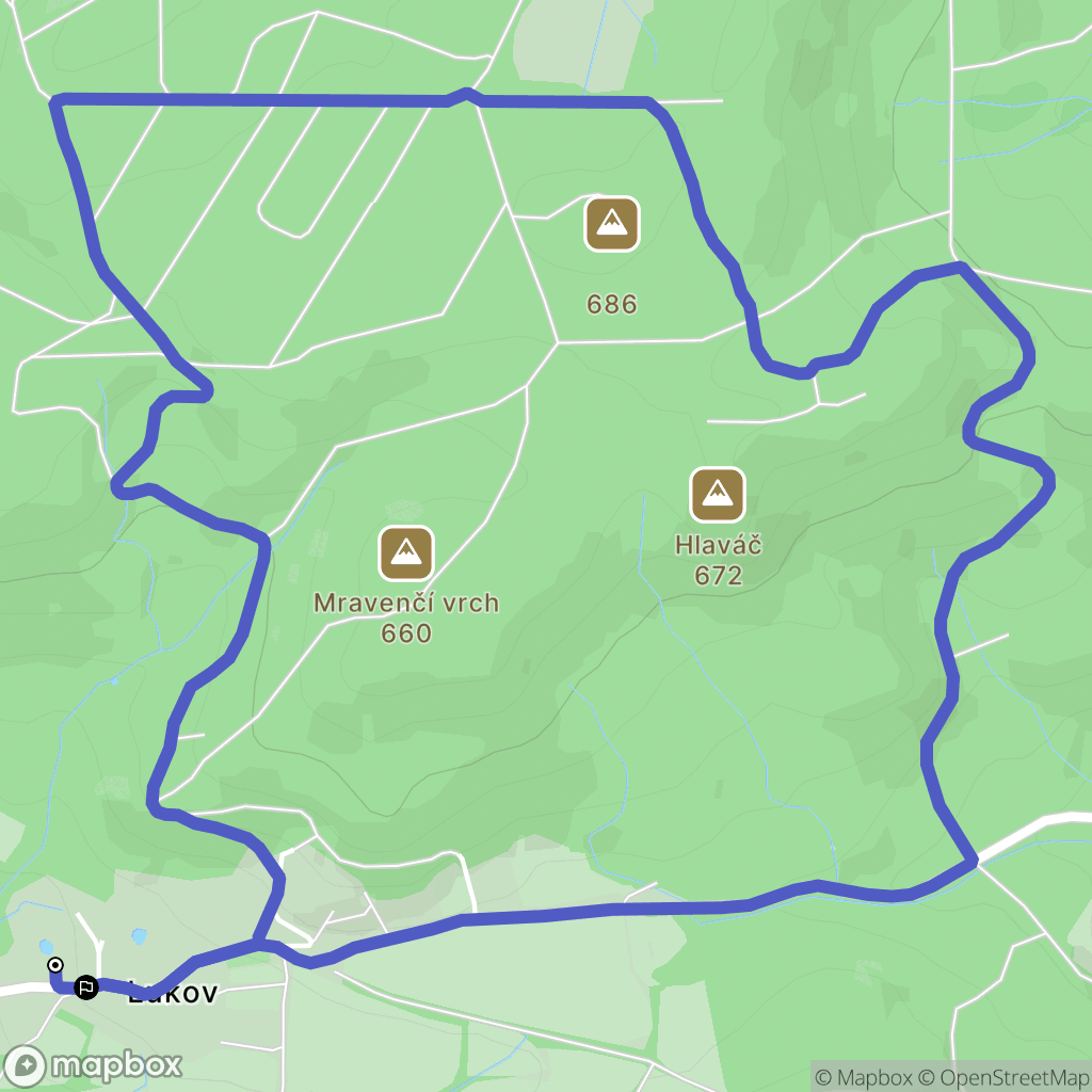Lukov: mapa trasy - Czechia