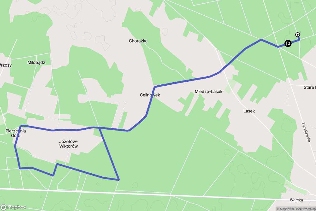 Lasek: mapa trasy - Poland