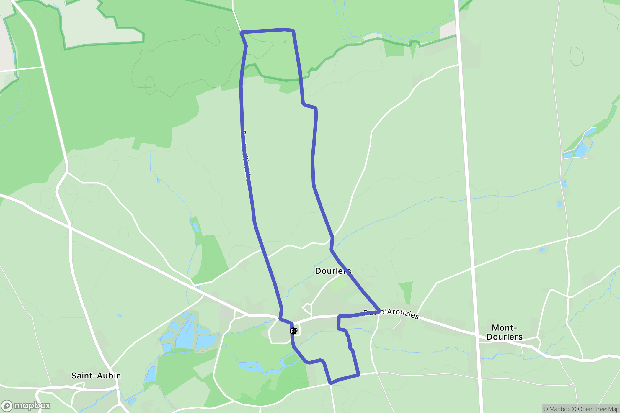 Dourlers : carte du parcours de randonnée - France