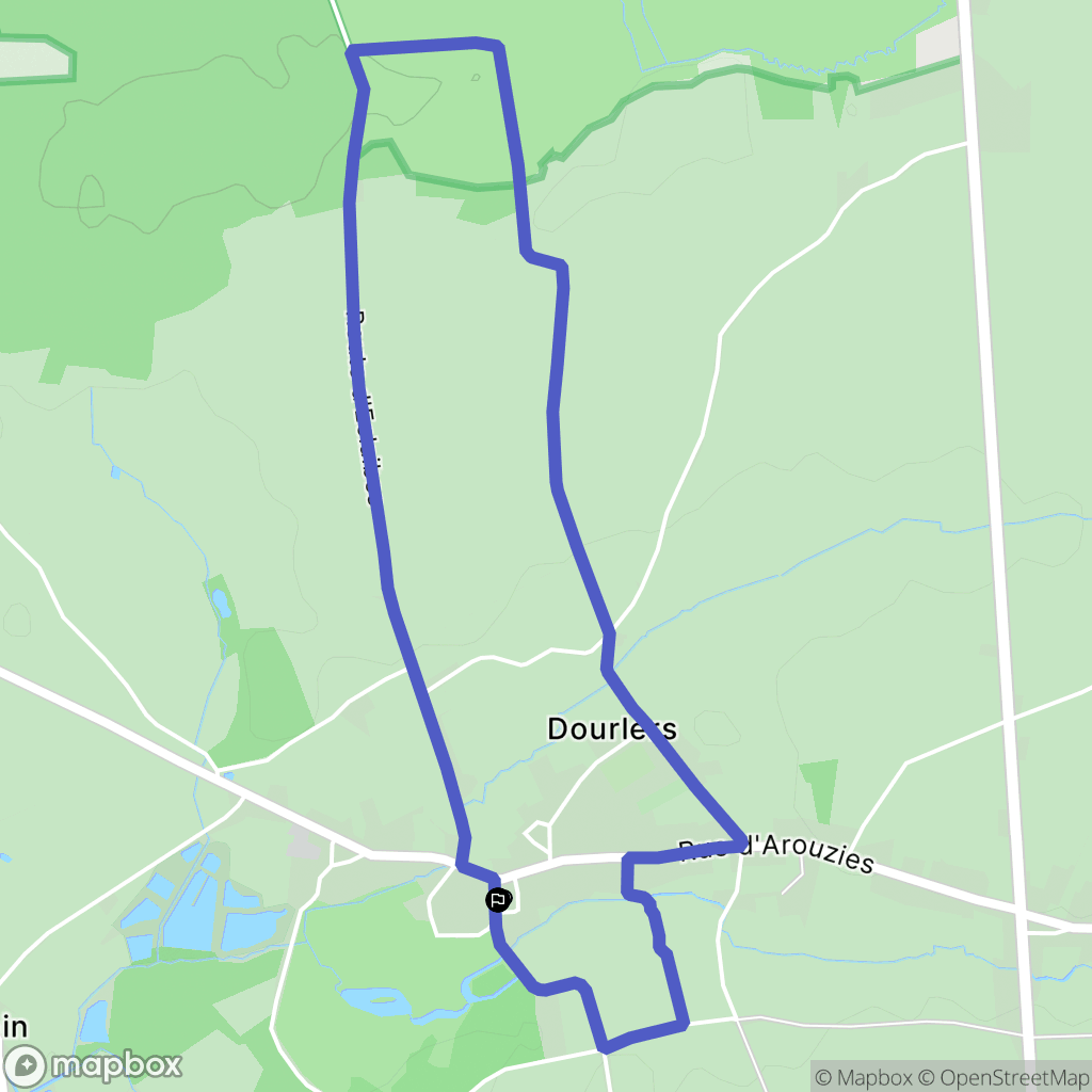 Dourlers : carte du parcours de randonnée - France