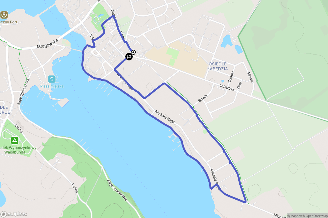 Mikołajki: mapa trasy - Poland