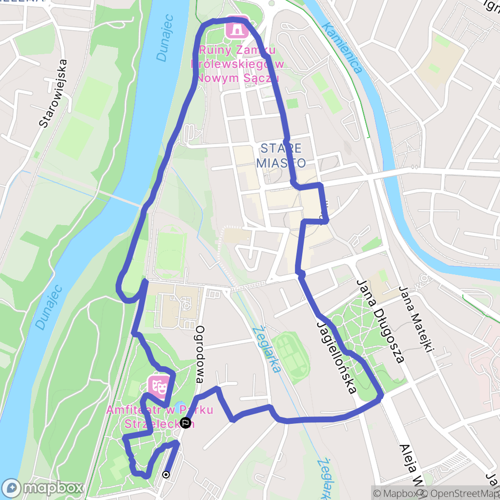 Nowy Sącz: mapa trasy - Poland