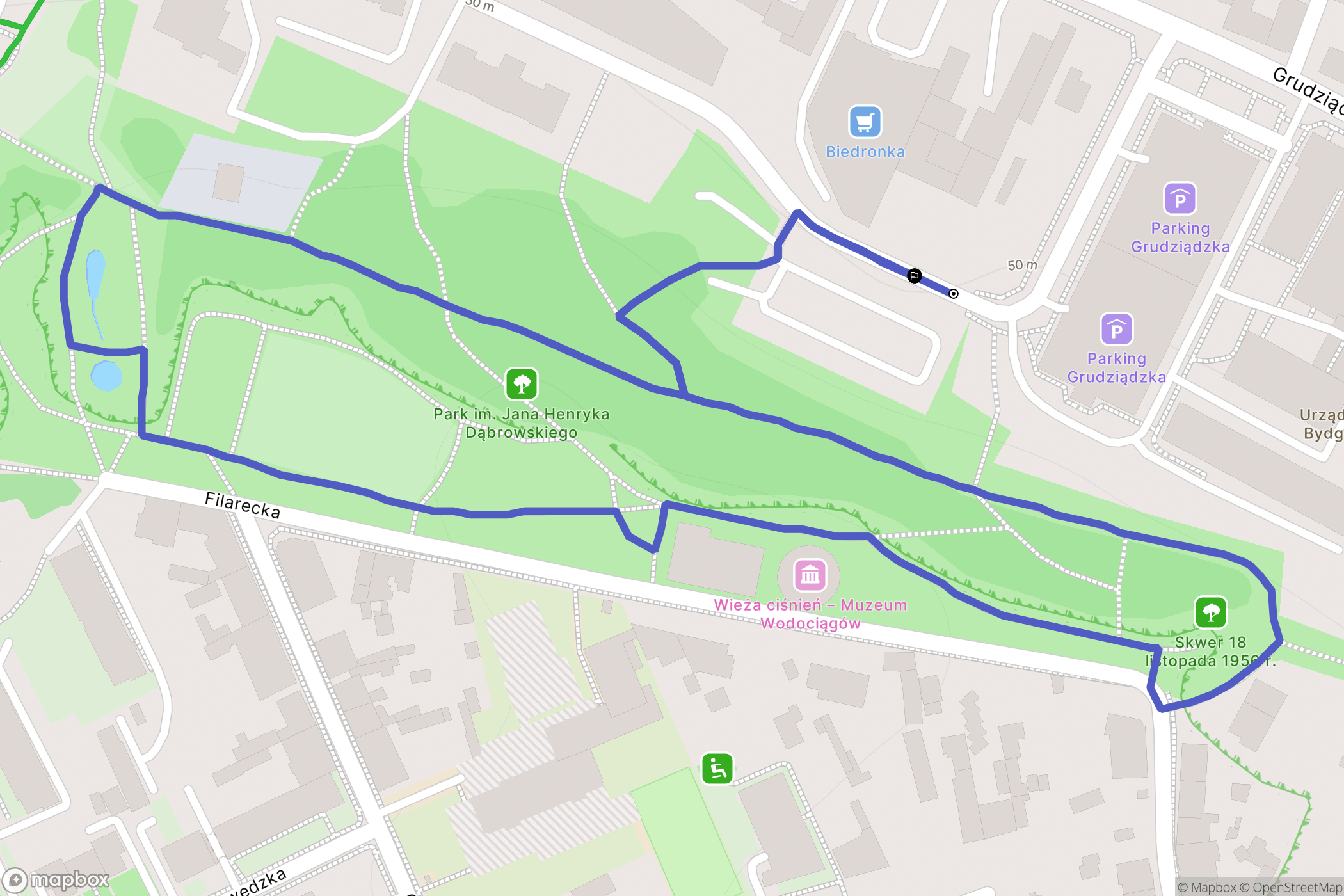 Bydgoszcz: mapa trasy - Poland