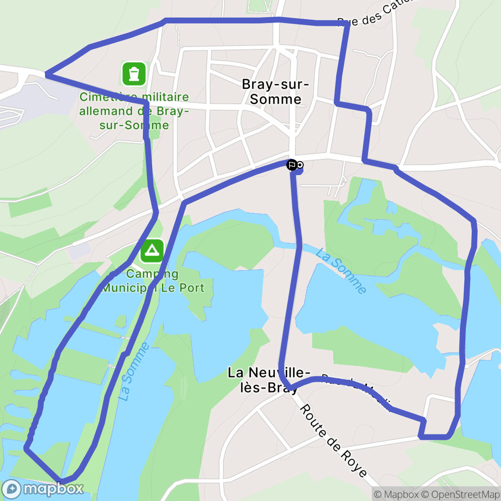 Bray-sur-Somme : carte du parcours de randonnée - France